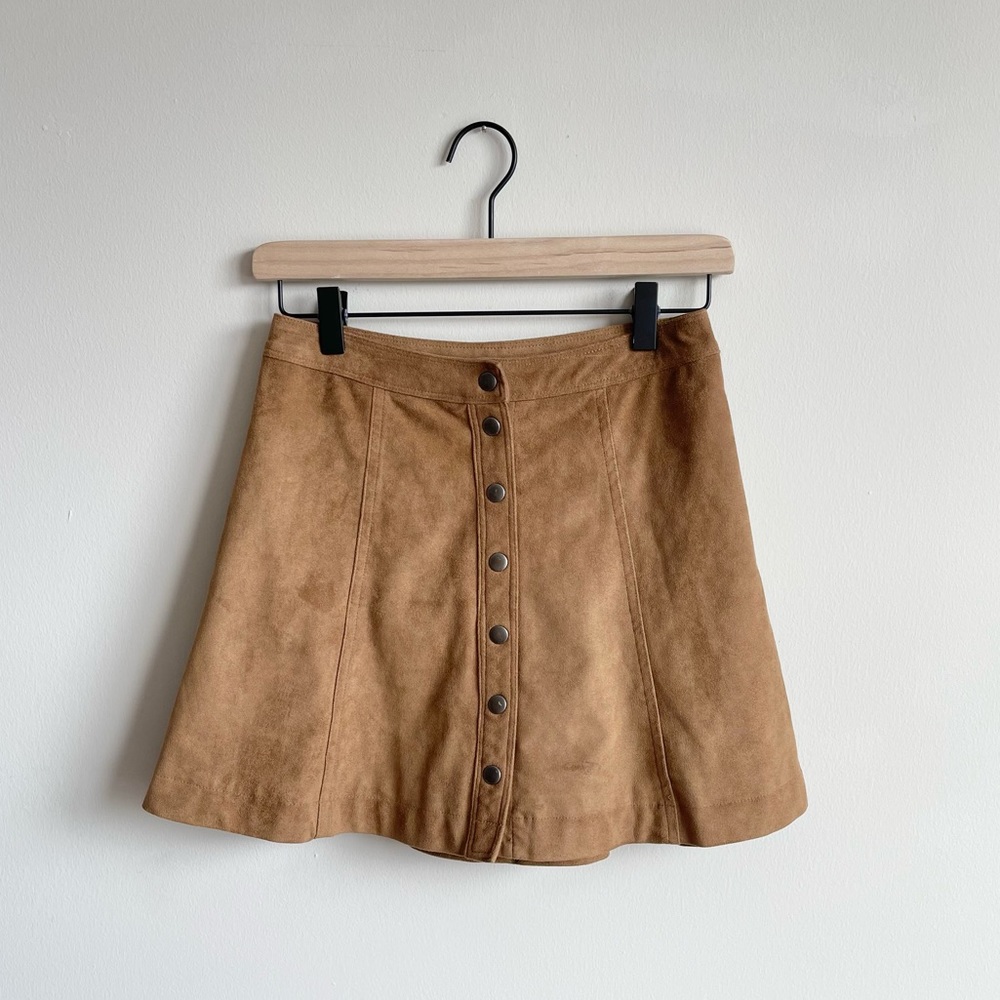 Abercrombie & Fitch High Waist Carmel Button Mini Skirt